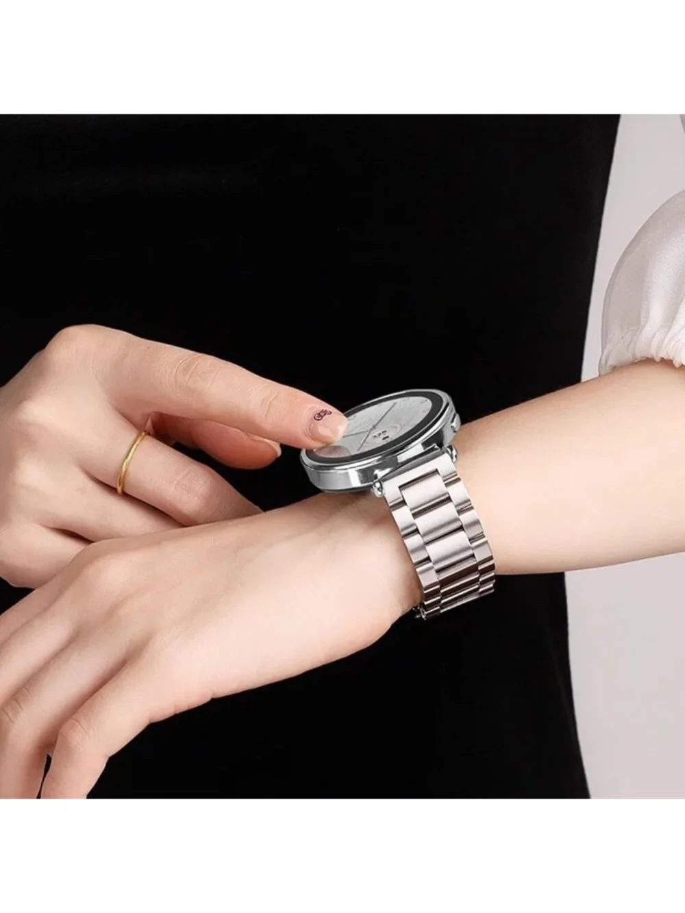Curved End Stainless Steel Watch Band 14mm-24mm | Polished & Brushed Metal Strap